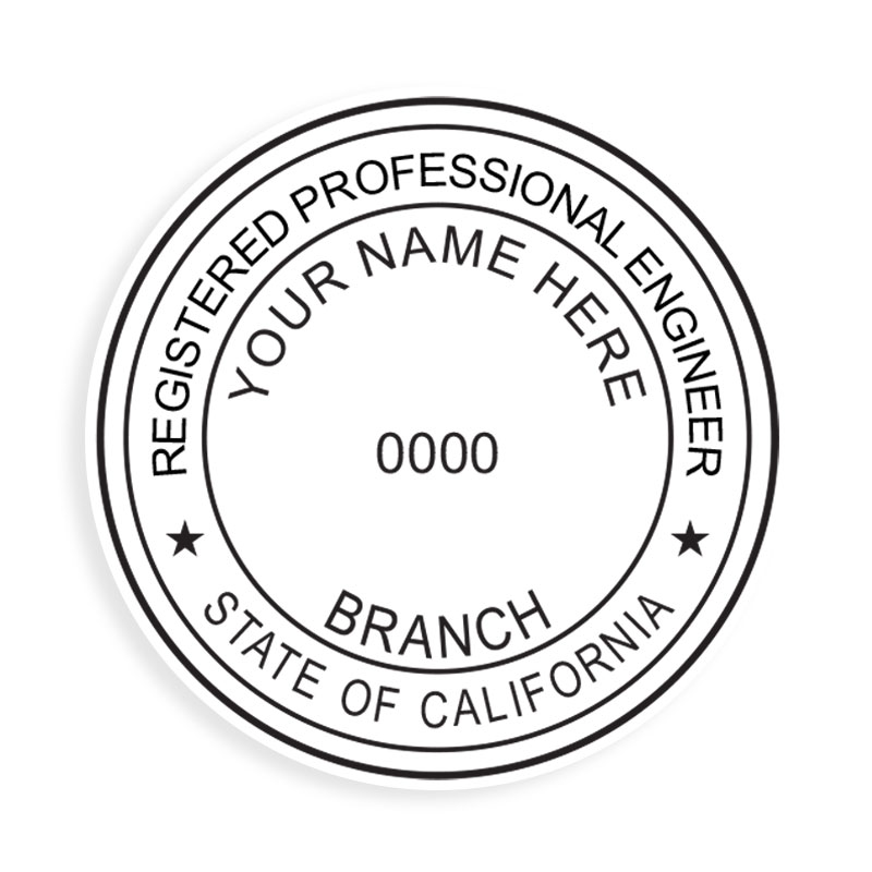 California Professional Engineer Stamp Rubber Stamp Champ