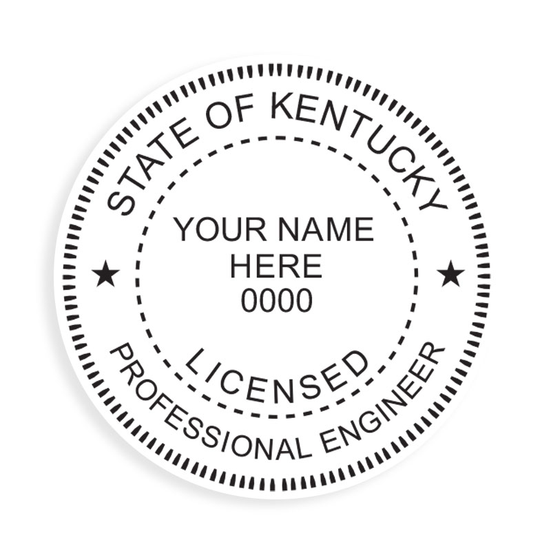 Kentucky Professional Engineer Stamp Rubber Stamp Champ