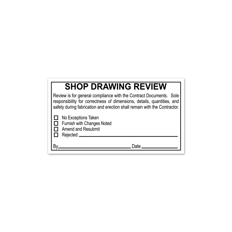 Shop Drawing Review Submittal Plan & Blueprint Stamp