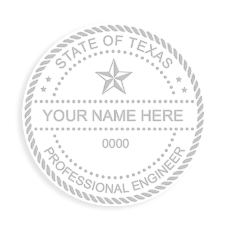 Texas Professional Engineer Embosser Rubber Stamp Champ