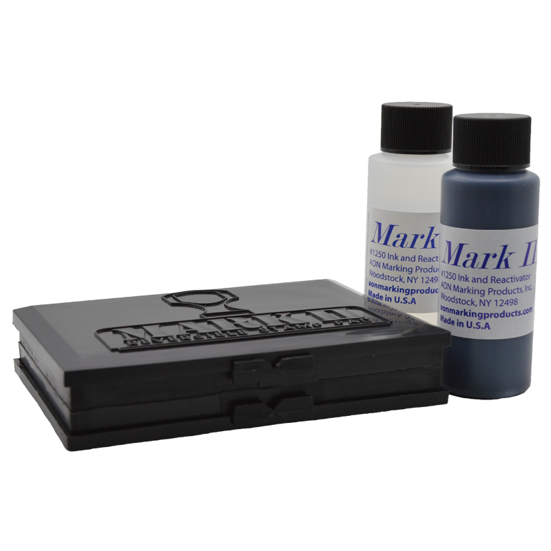 Black Ink Kit includes: 1 Mark II air-tight reversible ink pad (useable  area 3 x 1 3/4 American Made from 36.00 rubber-stamps-supplies, stamp- pads