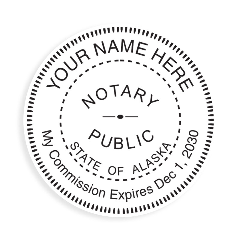 Alaska Notary Public Round Stamp Expiration Date Rubber Stamp Champ