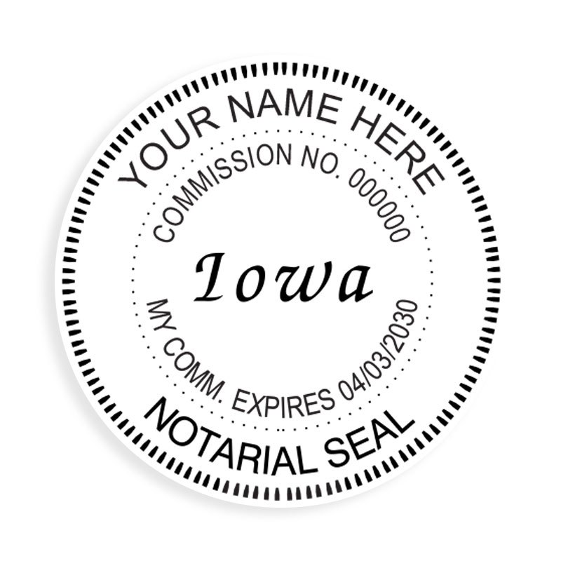 Iowa Notary Public Round Stamp Rubber Stamp Champ