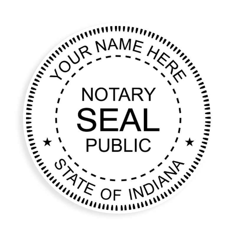 Indiana Notary Public Round Stamp Rubber Stamp Champ