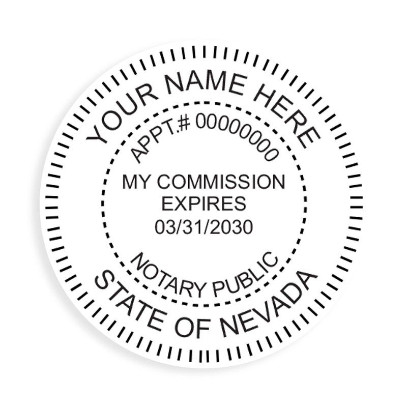 Nevada Notary Public Round Stamp Rubber Stamp Champ