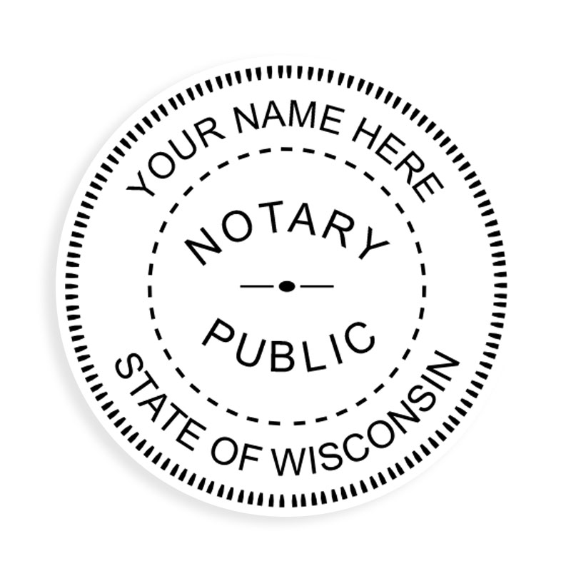 Wisconsin Notary Public Round Stamp Rubber Stamp Champ