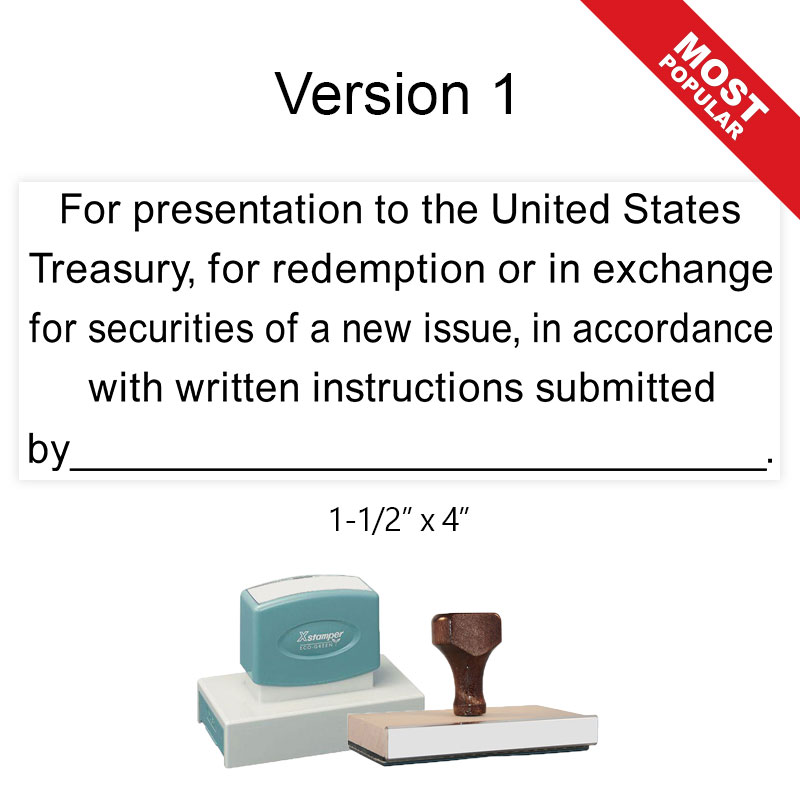 Choose from 5 layouts and 2 stamp mounts for your Restrictive Endorsement Stamp! Available in blue ink. Orders over $75 ship free! Ships in 2-3 business days.