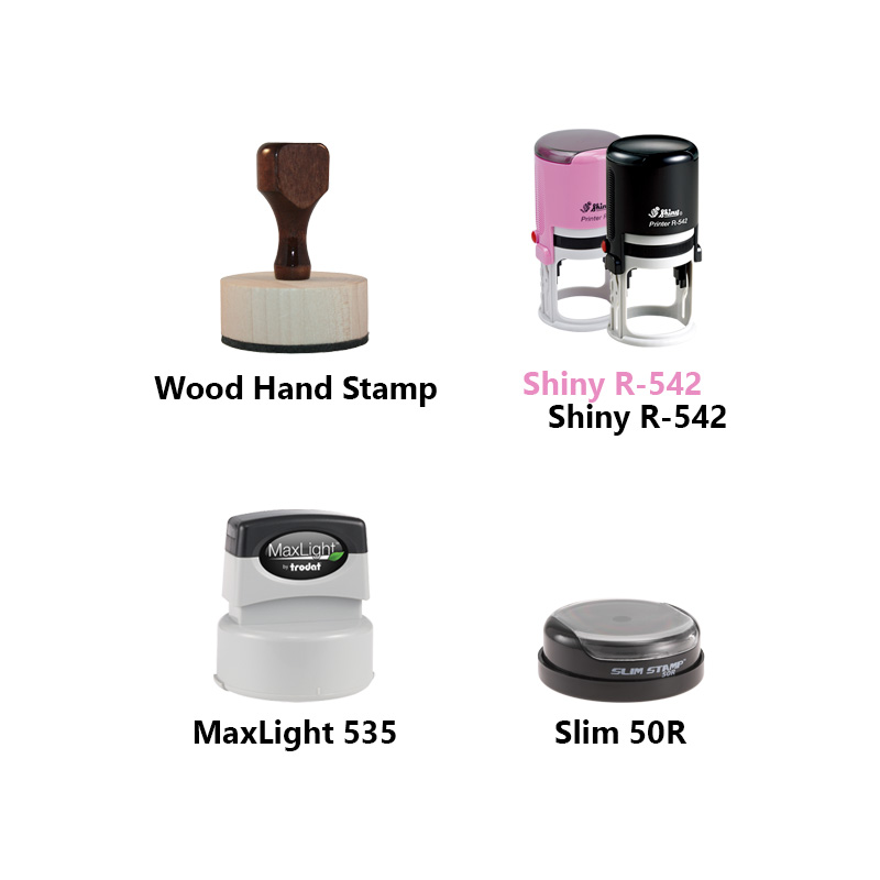 Round Initial Rubber Stamp