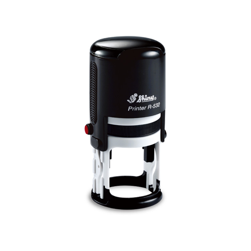 Shiny Printer R532 Custom Round Monogram Self-Inking Address/Initial Stamp  : : Office Products