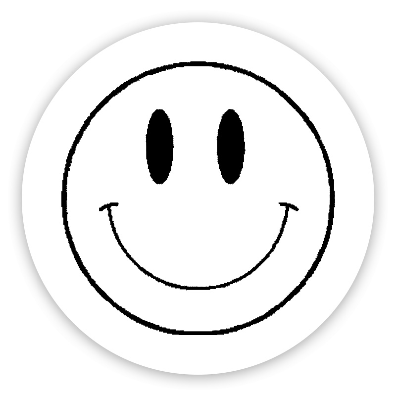 happy face emoticon black and white