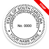 This professional landscape architect stamp for the state of South Carolina adheres to state regulations & provides top quality impressions. Orders over $75 ship free.