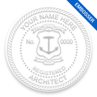 This professional architect stamp for the state of Rhode Island adheres to state regulations and makes top quality impressions. Orders over $100 ship free.