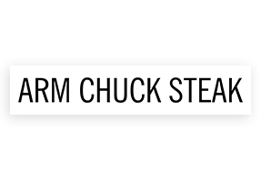 This ARM CHUCK STEAK stamp is easy to use w/ your choice of 2 sizes & 2 mount options, wood stamp or self-inking. Great for grocery stores, butchers & more!