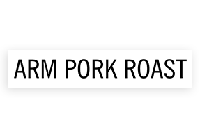 This ARM PORK ROAST stamp is easy to use w/ your choice of 2 sizes & 2 mount options, wood stamp or self-inking. Great for grocery stores, butchers & more!