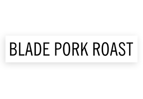 This BLADE PORK ROAST stamp is easy to use w/ your choice of 2 sizes & 2 mount options, wood stamp or self-inking. Great for grocery stores, butchers & more!