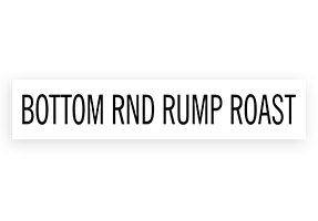 This BOTTOM RND RUMP RST stamp is easy to use w/ your choice of 2 sizes & 2 mount options, wood stamp or self-inking. Great for grocery stores, butchers & more!