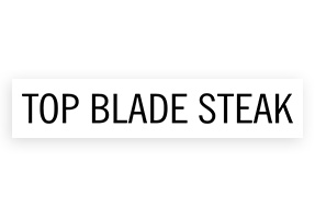 This TOP BLADE STEAK stamp is easy to use w/ your choice of 2 sizes & 2 mount options, wood stamp or self-inking. Great for grocery stores, butchers & more!