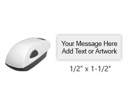 Customize free with text or your logo in your choice of 11 ink colors. Top quality COLOP white stamp mouse 20 self-inking. Ships free over $75 and over!