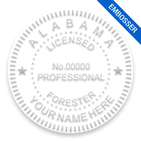 This professional forester embosser for the state of Alabama adheres to state regulations and provides top quality impressions. Free shipping over $100!