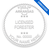 This professional forester embosser for the state of Arkansas adheres to state regulations and provides top quality impressions. Free shipping over $100!