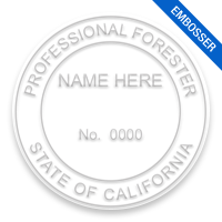 This professional forester embosser for the state of California adheres to state regulations and provides top quality impressions. Free shipping over $100!