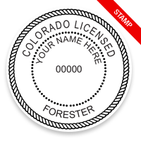 This professional forester stamp for the state of Colorado adheres to state regulations and provides top quality impressions. Orders over $100 ship free.