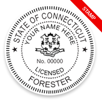 This professional forester stamp for the state of Connecticut adheres to state regulations and provides top quality impressions. Orders over $100 ship free.