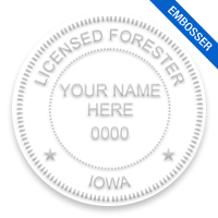 This professional forester embosser for the state of Iowa adheres to state regulations and provides top quality impressions. Free shipping over $100!