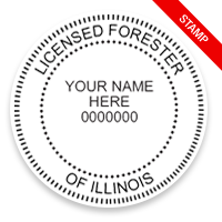 This professional forester stamp for the state of Illinois adheres to state regulations and provides top quality impressions. Orders over $100 ship free.