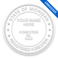 This professional forester embosser for the state of Michigan adheres to state regulations and provides top quality impressions. Free shipping over $100!