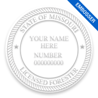 This professional forester embosser for the state of Missouri adheres to state regulations and provides top quality impressions. Free shipping over $100!