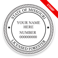 This professional forester stamp for the state of Missouri adheres to state regulations and provides top quality impressions. Orders over $100 ship free.