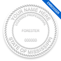 This professional forester embosser for the state of Mississippi adheres to state regulations and provides top quality impressions. Free shipping over $100!