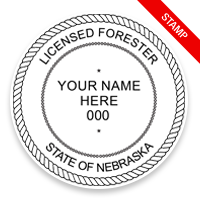 This professional forester stamp for the state of Nebraska adheres to state regulations and provides top quality impressions. Orders over $100 ship free.