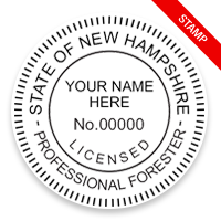 This professional forester stamp for the state of New Hampshire adheres to state regulations and provides top quality impressions. Orders over $100 ship free.