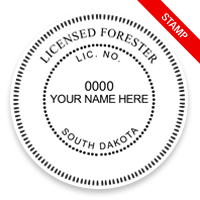 This professional forester stamp for the state of South Dakota adheres to state regulations and provides top quality impressions. Orders over $100 ship free.