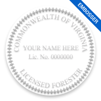 This professional forester embosser for the state of Virginia adheres to state regulations and provides top quality impressions. Free shipping over $100!