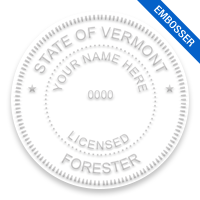 This professional forester embosser for the state of Vermont adheres to state regulations and provides top quality impressions. Free shipping over $100!