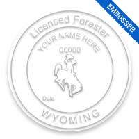 This professional forester embosser for the state of Wyoming adheres to state regulations and provides top quality impressions. Free shipping over $100!