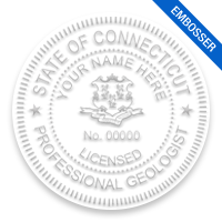 This professional geologist embosser for the state of Connecticut adheres to state regulations and provides top quality impressions. Free shipping over $100!