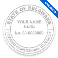 This professional geologist embosser for the state of Delaware adheres to state regulations and provides top quality impressions. Free shipping over $100!