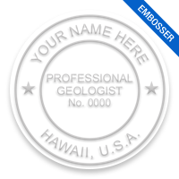 This professional geologist embosser for the state of Hawaii adheres to state regulations and provides top quality impressions. Free shipping over $100!