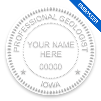 This professional geologist embosser for the state of Iowa adheres to state regulations and provides top quality impressions. Free shipping over $100!