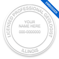 This professional geologist embosser for the state of Illinois adheres to state regulations and provides top quality impressions. Free shipping over $100!