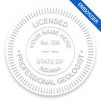 This professional geologist embosser for the state of Indiana adheres to state regulations and provides top quality impressions. Free shipping over $100!