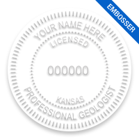 This professional geologist embosser for the state of Kansas adheres to state regulations and provides top quality impressions. Free shipping over $100!