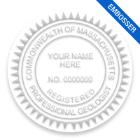 This professional geologist embosser for the state of Massachusetts adheres to state regulations and provides top quality impressions. Free shipping over $100!