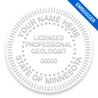 This professional geologist embosser for the state of Minnesota adheres to state regulations and provides top quality impressions. Free shipping over $100!