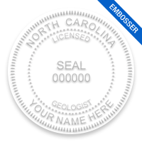 This professional geologist embosser for the state of North Carolina adheres to state regulations and provides top quality impressions. Free shipping over $100!