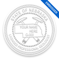 This professional geologist embosser for the state of Nebraska adheres to state regulations and provides top quality impressions. Free shipping over $100!